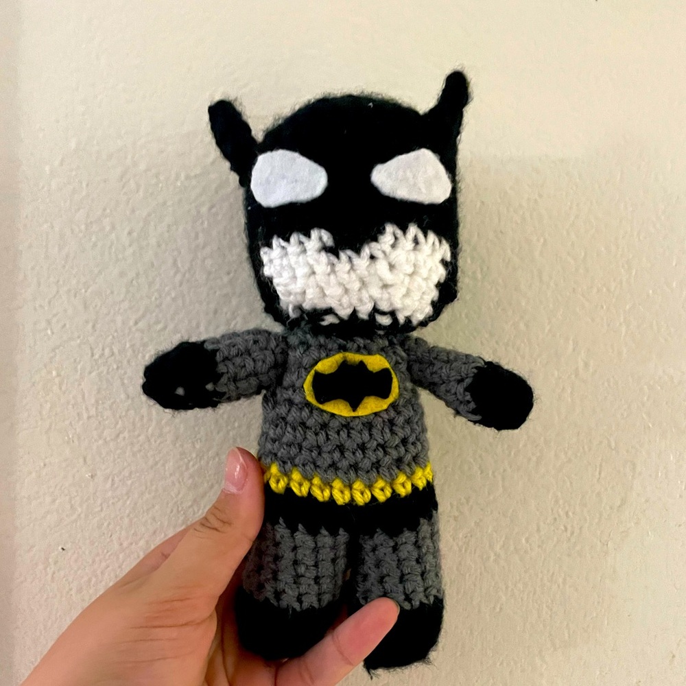 Crochet Batman plush made by me